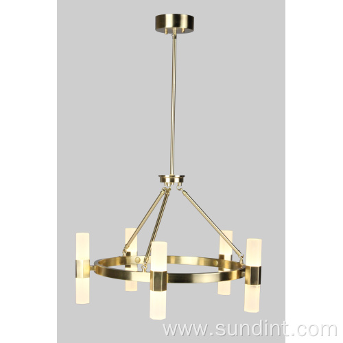 10 LED ALTURAS GOLD Steel Glass Light Chandelier